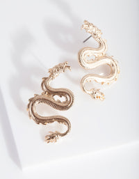 Mini Gold Spiked Dragon Earrings - link has visual effect only