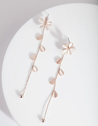 Rose Gold Flower Vine Drop Earrings - link has visual effect only