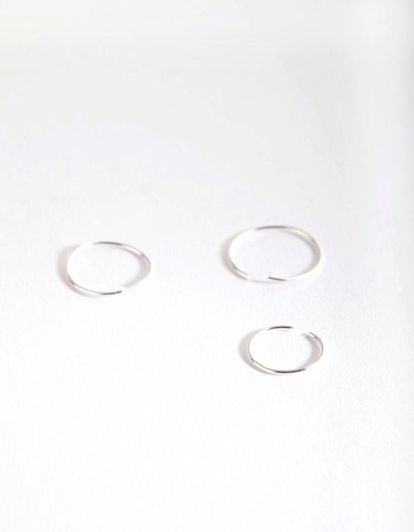 Silver Fine Graduating Nose Ring Pack