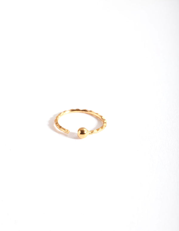 Gold Plated Sterling Silver Diacut Ball Nose Ring