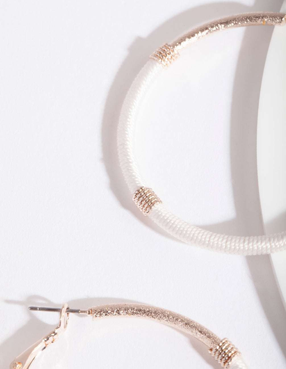 Rose Gold White Thread Wrap Hoop