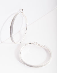 Silver Glitter Inset Hoop Earrings - link has visual effect only
