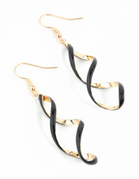 Black Gold Spiral Earrings - link has visual effect only