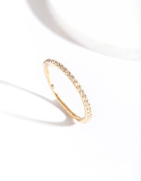 Gold Cubic Zirconia Band Clicker Earring - link has visual effect only