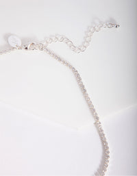 Silver Cubic Zirconia Graduating Diamante Tennis Necklace - link has visual effect only