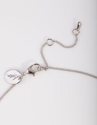 Silver Diamond Simulant Pave Cross Necklace - link has visual effect only