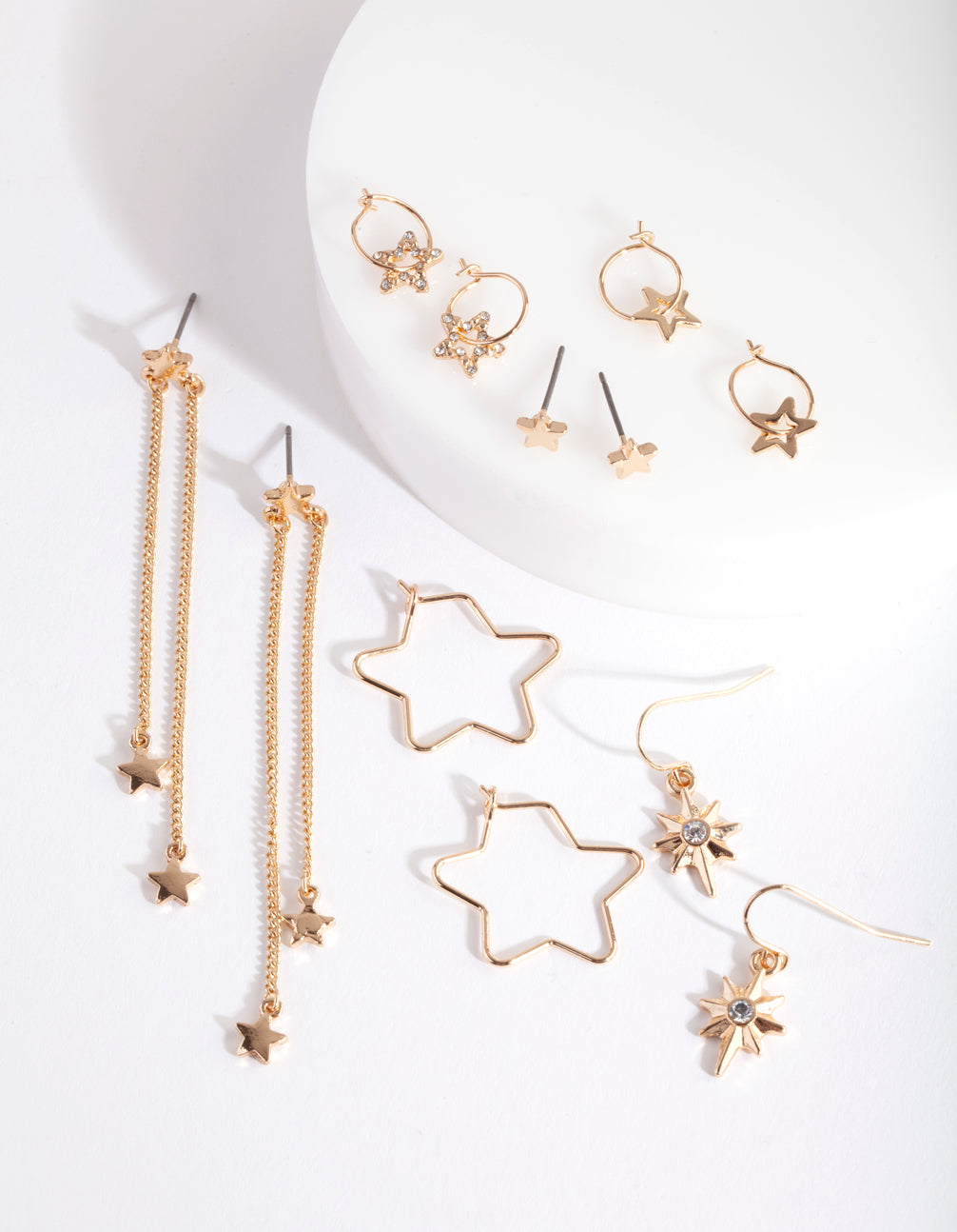 Gold Multi Star Earring 6-Pack