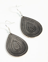 Antique Silver Teardrop Earrings - link has visual effect only