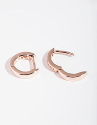 Rose Gold Plated Sterling Silver Cubic Zirconia Huggie Earrings - link has visual effect only