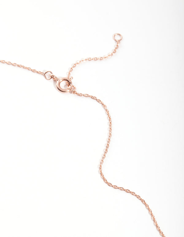 Rose Gold Plated Sterling Silver Synthetic Opal Bezel Pendant Necklace