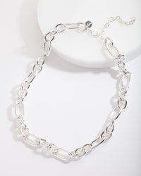 Silver Plated 45cm Chain Necklace - link has visual effect only