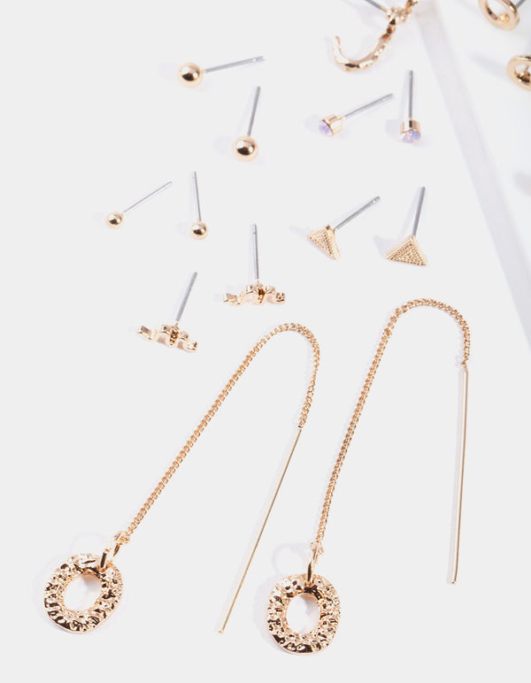 Gold Heart Snake Earring 12-Pack