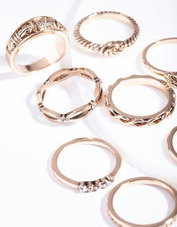 Antique Gold Symbol Ring 8-Pack - link has visual effect only