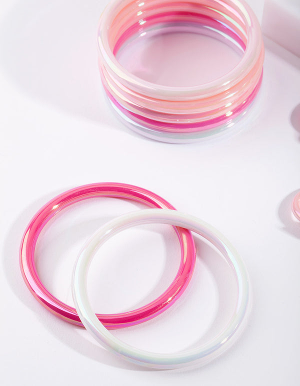 Kids Pink Bracelet & Ring 7-Pack Set