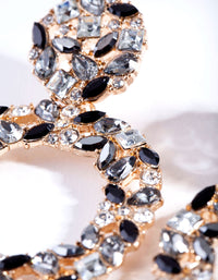 Gold Mixed Gem Statement Earrings - link has visual effect only