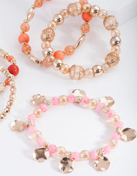 Orange Stretch Mixed Bangle 5-Pack - link has visual effect only