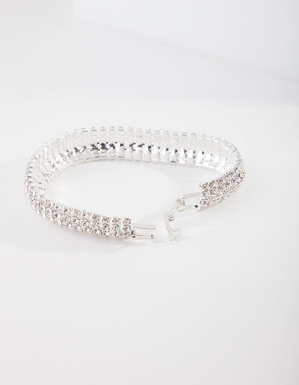 Silver 4 Row Cupchain Bracelet