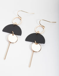 Black Geometric Earrings - link has visual effect only