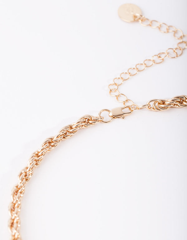 Gold Plated 60cm Thick Rope Necklace