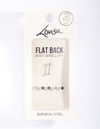 Surgical Steel Cubic Zirconia Flat Back 6-Pack - link has visual effect only