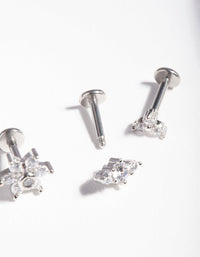 Surgical Steel Floral Flat Back Pack - link has visual effect only