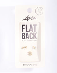 Gold Plated Surgical Steel Floral Flat Back Pack - link has visual effect only