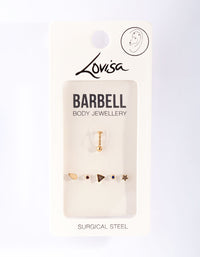 Gold Plated Surgical Steel Mixed Barbell Earrings - link has visual effect only