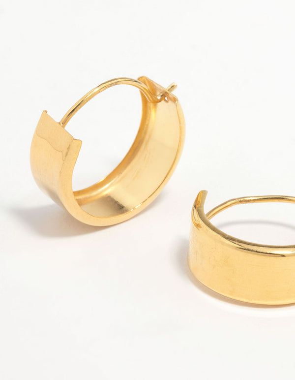 Gold Plated Sterling Silver Chunky Hoop Earrings
