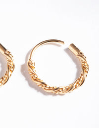 Gold Plated Sterling Silver Mini Twist Hoop Earrings - link has visual effect only