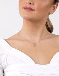 Gold Plated Sterling Silver 1 Carat Cubic Zirconia Necklace - link has visual effect only