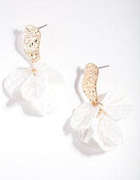 Gold Iridescent Cracked Petal Drop Earrings - link has visual effect only