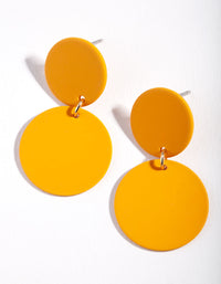 Orange Matte Double Disc Earrings - link has visual effect only