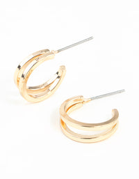 Gold Double Hoop Earrings - link has visual effect only