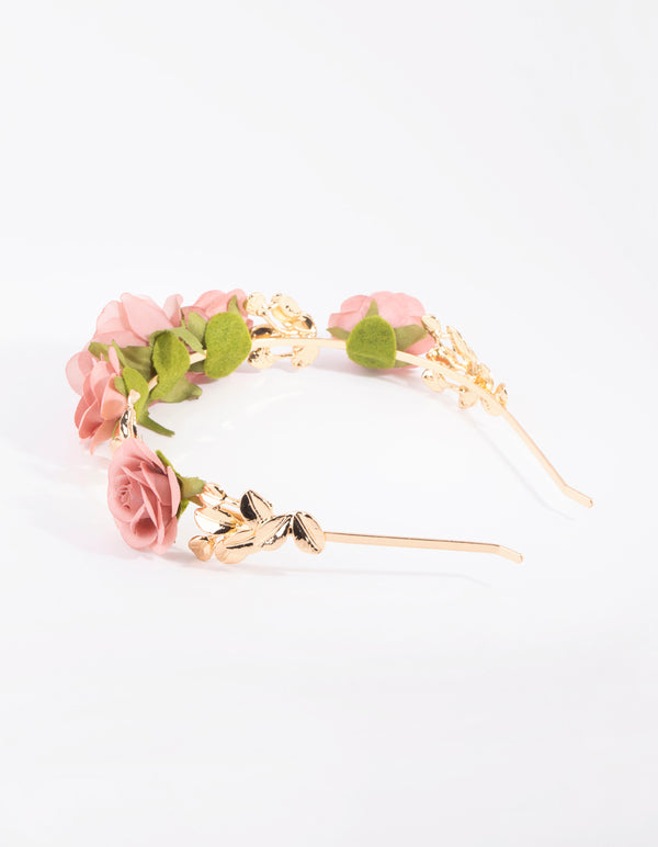 Pink Rose Headband