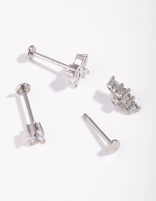 Surgical Steel  Fine Butterfly Flat Back Pack