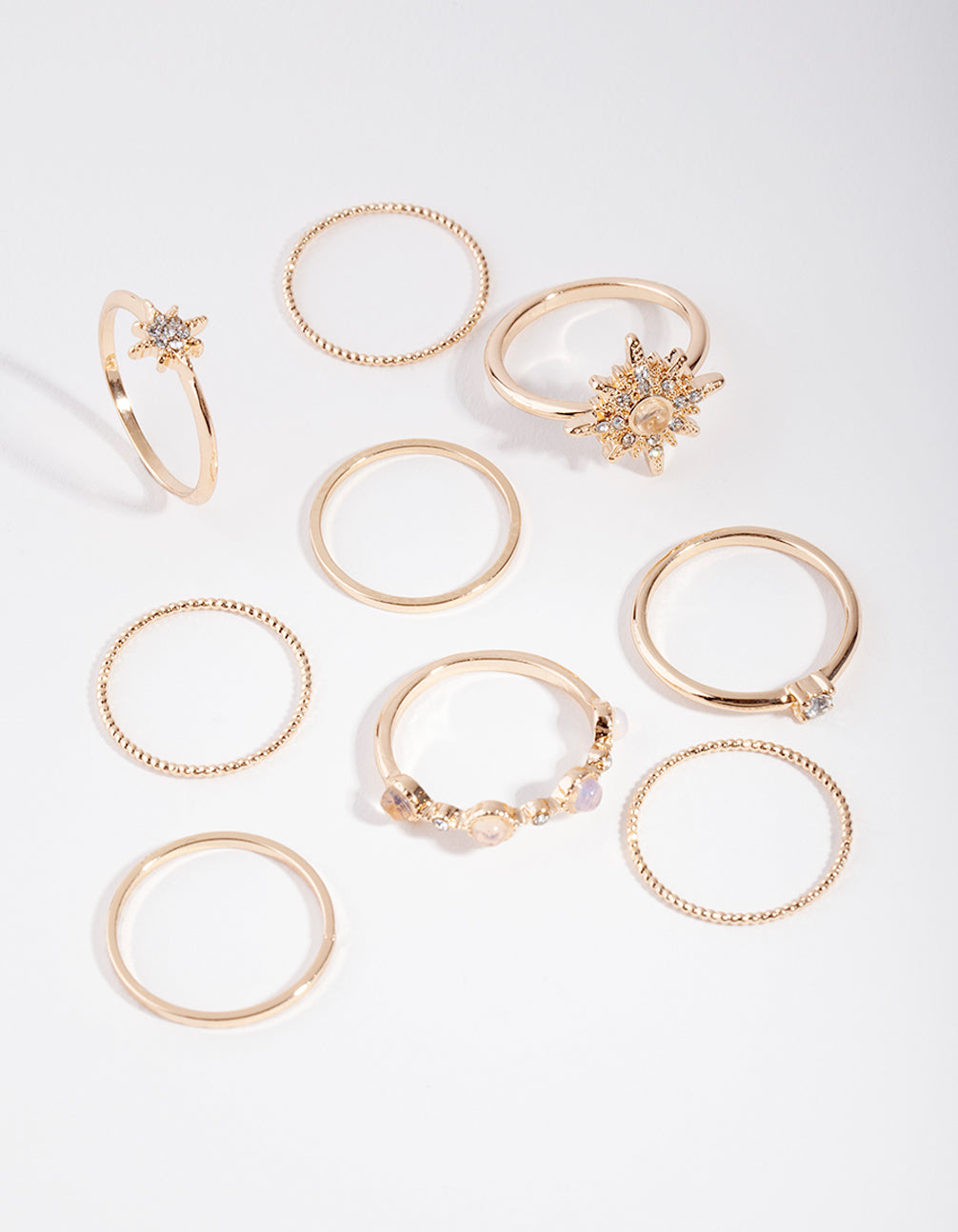 Gold Celestial Star Ring 9-Pack