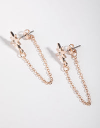 Rose Gold Front Back Celestial Earrings - link has visual effect only