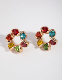 Gold Rainbow Stud Earrings - link has visual effect only