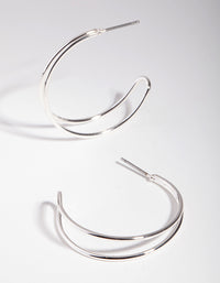 Silver Double Open Hoop Earrings - link has visual effect only