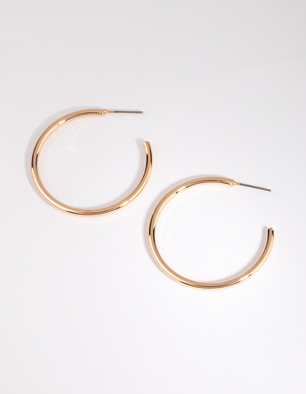 Gold Curved Large Hoop Earrings