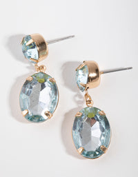 Gold Small Gem Drop Earrings - link has visual effect only