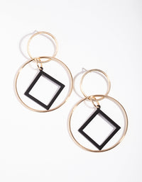 Gold Hanging Hoop Drop Earrings - link has visual effect only