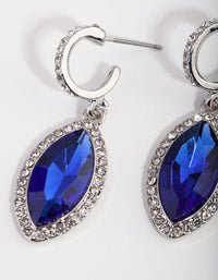 Silver Blue Navette Drop Earrings - link has visual effect only