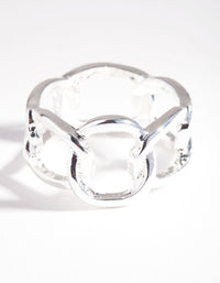 Silver Plated Wide Rectangle Ring - link has visual effect only