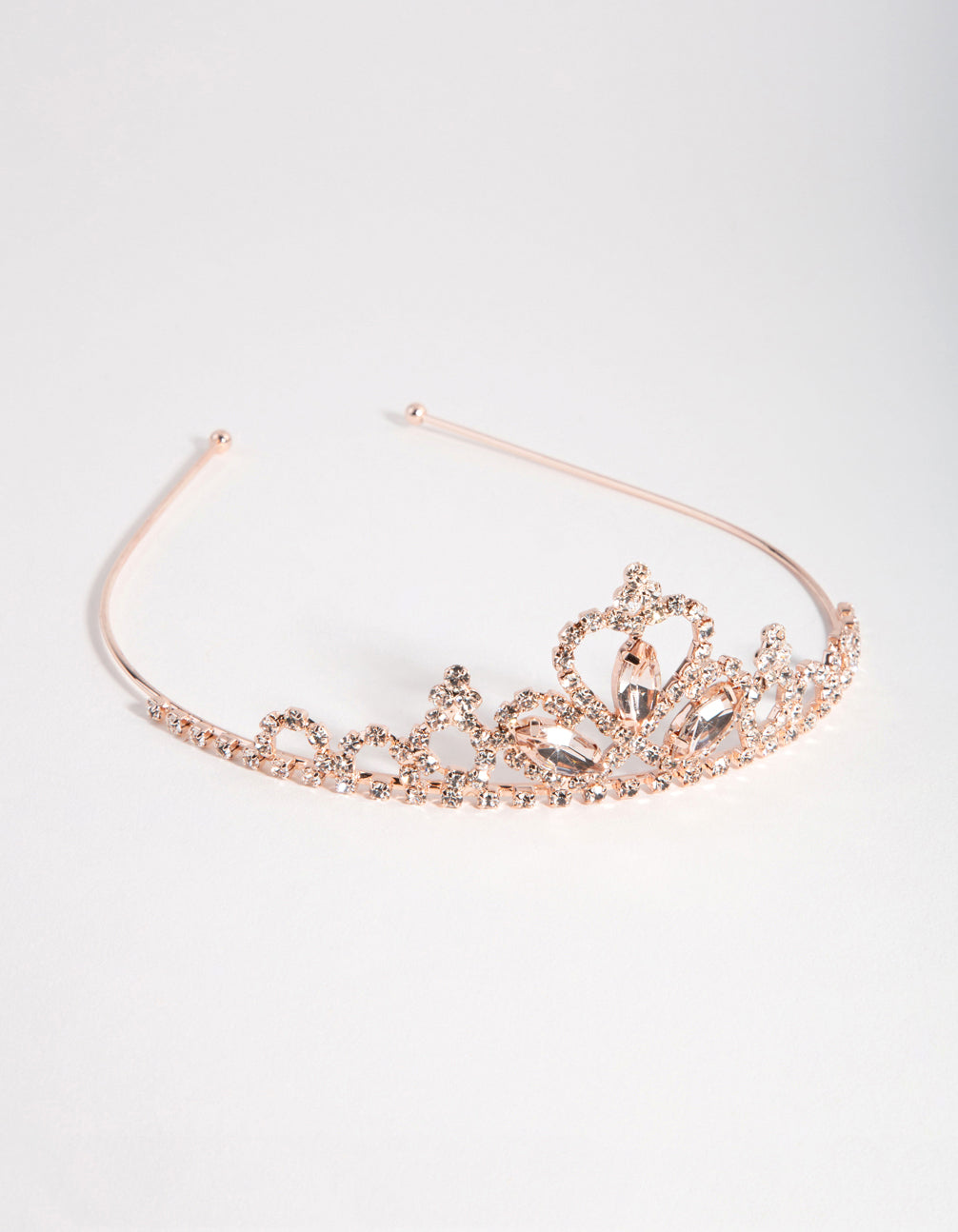 Kids Rose Gold Diamante Tiara Headband