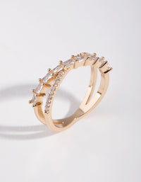 Gold Cubic Zirconia Orbit Band Ring - link has visual effect only