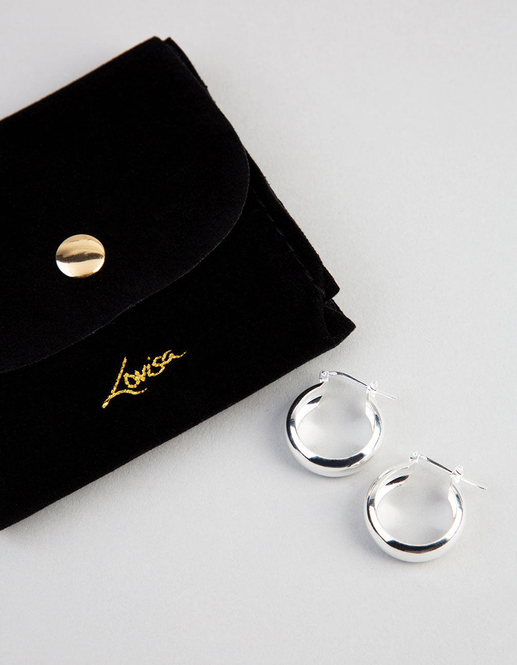 Sterling Silver Small Wide Hoop Earrings