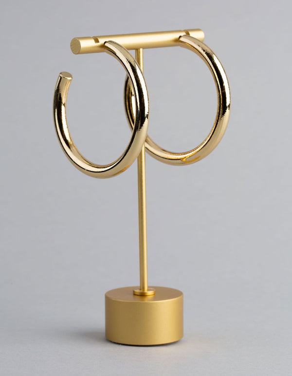 18ct Gold Plated Brass Large Hoop Earrings