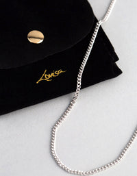 Sterling Silver Diamond Cut Curb Chain Necklace - link has visual effect only