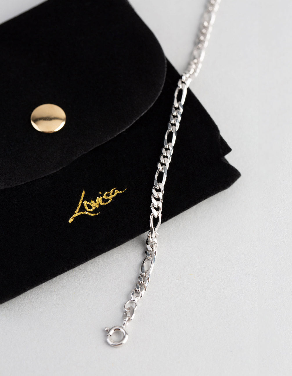 Sterling Silver Figaro Chain Bracelet